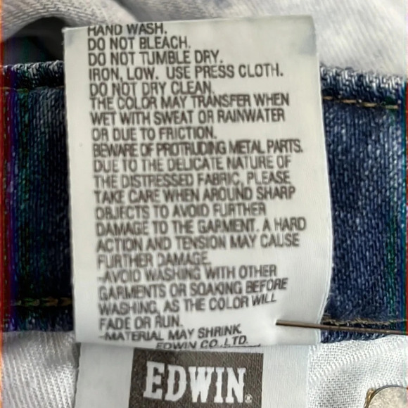 Edwin Beth Boyfriend Ankle Acid Washed Distressed Jeans - Size 27 - Picture 10 of 11